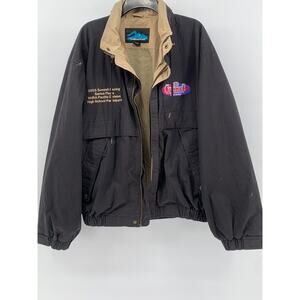 TRI-MOUNTAIN Men's Black Vintage Zip-Up Racing Logo Jacket SZ XL